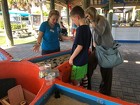 Lily Orazi provided tours and education about marine life for visitors to the Florida Oceanographic Society.