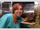 Shannon Kopp observes medical procedures and assists with animal care at Palm City Animal Clinic.