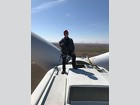 Christian Stalker learned about wind turbine safety and inspection at Third Planet Windpower.
