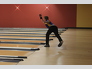 Clark student Eric Peterson demonstrates his bowling form as he participates with the Martin County bowling team