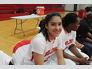 Adileni Morales-Zavala takes a break during a South Fork Basketball game